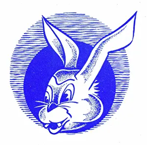 Bunny: Cartoon style rabbit - 1950s printer's block