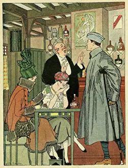Restriction: Cartoon, Time for a drink, WW1