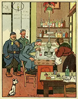 Etiquette: Cartoon, Time for a drink, WW1