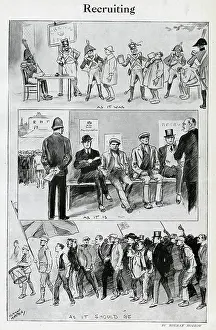 Plying: Cartoon, three views of Recruiting, WW1