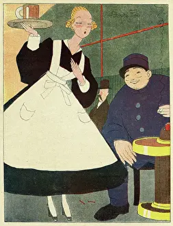 Waitress: Cartoon, Waitress, WW1