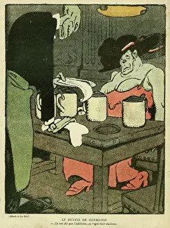 Waking: Cartoon, Waking up Germania, WW1