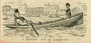 Oars: Cartoon, A Waterman and a Lighterman