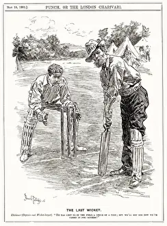 Cricketing: Cartoon, The Last Wicket (Boer War)