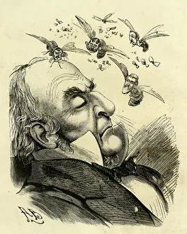 Dozing: Cartoon, William Gladstone asleep