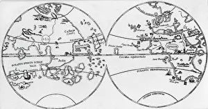 Behaim: cartoraphy, world maps, map after globe by Martin