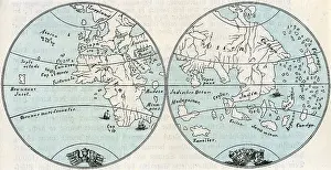 Behaim: cartoraphy, world maps, map after globe by Martin