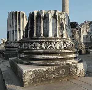 Ionia: Carved decorative column base at the Temple of