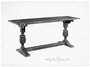 Trestle: Carved Oak trestle table