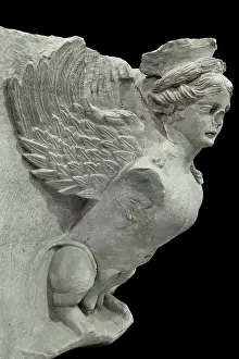 Colonnaded: Carved sphinx, Petra Archaeological Museum, Petra, Jordan