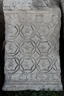 Hexagon: Carved stone in Cathedral, Jerash, Jordan