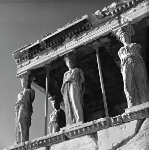 Caryatids: Caryatids on the Erechtheion, Acropolis, Athens, Greece