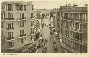 Morocco.moroccan.northafricam: Casablanca, Morocco - View down Rue Blaise Pascal