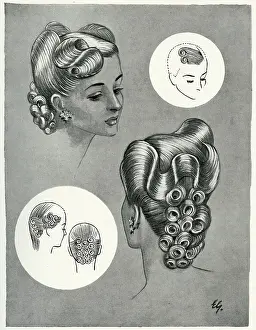 Coiffures: Cascade hairstyle 1940s