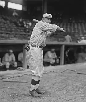 Dodgers: Casey Stengel, in a batting pose in Brooklyn