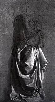 Drapery: Cast of a Drapery for a Standing Figure, by da Vinci
