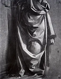 Drapery: Cast of a Drapery for a Standing Figure, by da Vinci