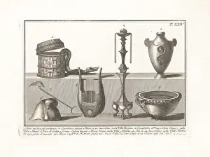 Candelabrum: Casta mistica, Egyptian vase, lyre, cup, etc