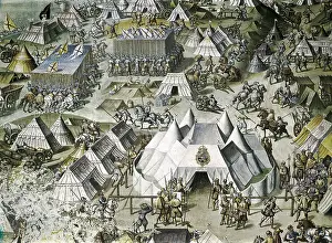 Coachs: CASTELLO, Fabrizio (1562-1617). Battle of St. Quentin