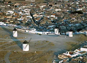 Windmill: CASTILE-LA MANCHA. CAMPO DE CRIPTANA. Aerial view with typic