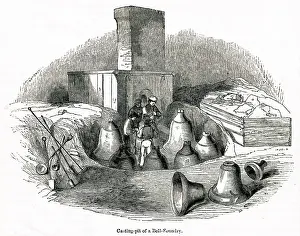 Whitechapel: Casting-pit of a bell foundry 1842