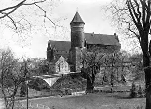 Allenstein: Castle of Allenstein on the River Lyna