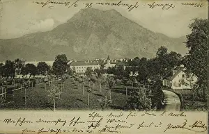 Traunstein: Castle Ebenzweier with Traunstein. About 1905