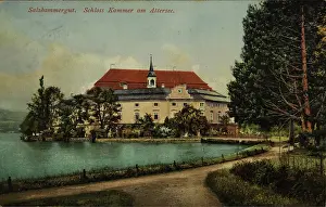 Kammer: Castle Kammer at the Lake Attersee. View from the