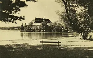 Ischl: Castle Kammer at the Lake Attersee. View from the
