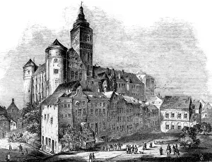 Knigsberg: The castle in Koenigsberg after a drawing from 1844