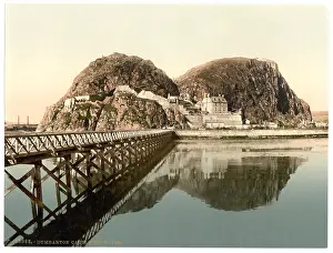 Dumbarton: Castle from pier, Dumbarton, Scotland