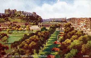 Princes: The Castle and Princes Street, Edinburgh, Midlothian