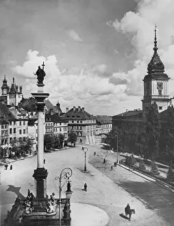 Plac: Castle Square in Warsaw, 1938