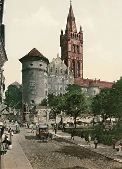 Konigsberg: Castle tower and Kaiser Wilhelm I memorial, Koenigsberg