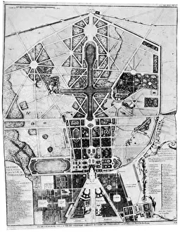 Hardouin: Castles, Versailles, overall plan, architect: Louis Le Vau
