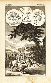 Greek Myth: Castor and Pollux, the Dioscuri, on horseback