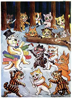 Ambush: Cat Ambush by Louis Wain