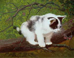 Denby: Cat on a Branch with Butterfly