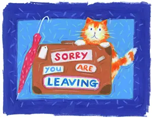 Sorry: Cat and suitcase - Sorry You Are Leaving