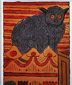 Ovsyannikov: Cat woodcut from the Lubok