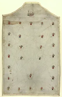 Navigational: Catalan Chart, Mediterranean and European Seaports, 1484