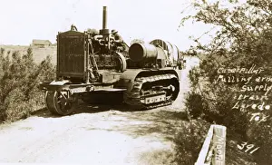 Caterpillars: Caterpillar pulling army supply train, Laredo, Texas, USA