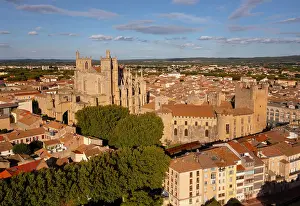 Rooftops: Cathedral and Archbishops Palace, Narbonne, Aude, France