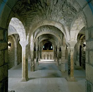 Crypt: Cathedral of St. Vincent (1056-1067). Crypt. Roda de Isabena
