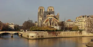 Chevet: Cathedrale Notre-Dame de Paris after fire of 16th
