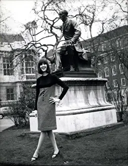 Putty: Cathy McGowan modelling a dress