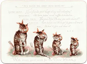 Endure: Four cats with toothache on a New Year card