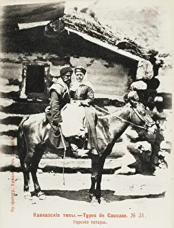 Tartars: Caucasian couple on a horse