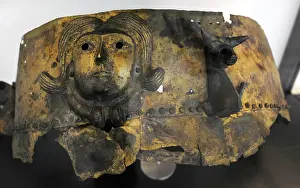 Votive: Cauldron of riveted bronze plates hammered thin. Made by Cel