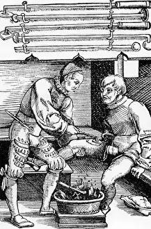 1528: Cauterizing of a wound, 1528
